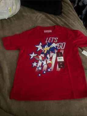 Sonic the Hedgehog Red Kids Graphic Tee - Let's Go